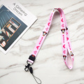 Colar de colapidador de celular da moda com lanyard rosa personalizado de logotipo